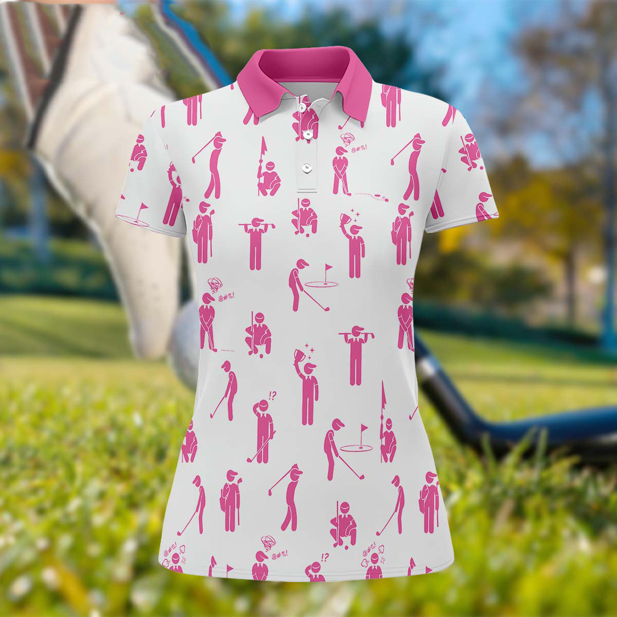 Pink Golf Polo ShirtGolfing Apparel, Womens Golf Gifts