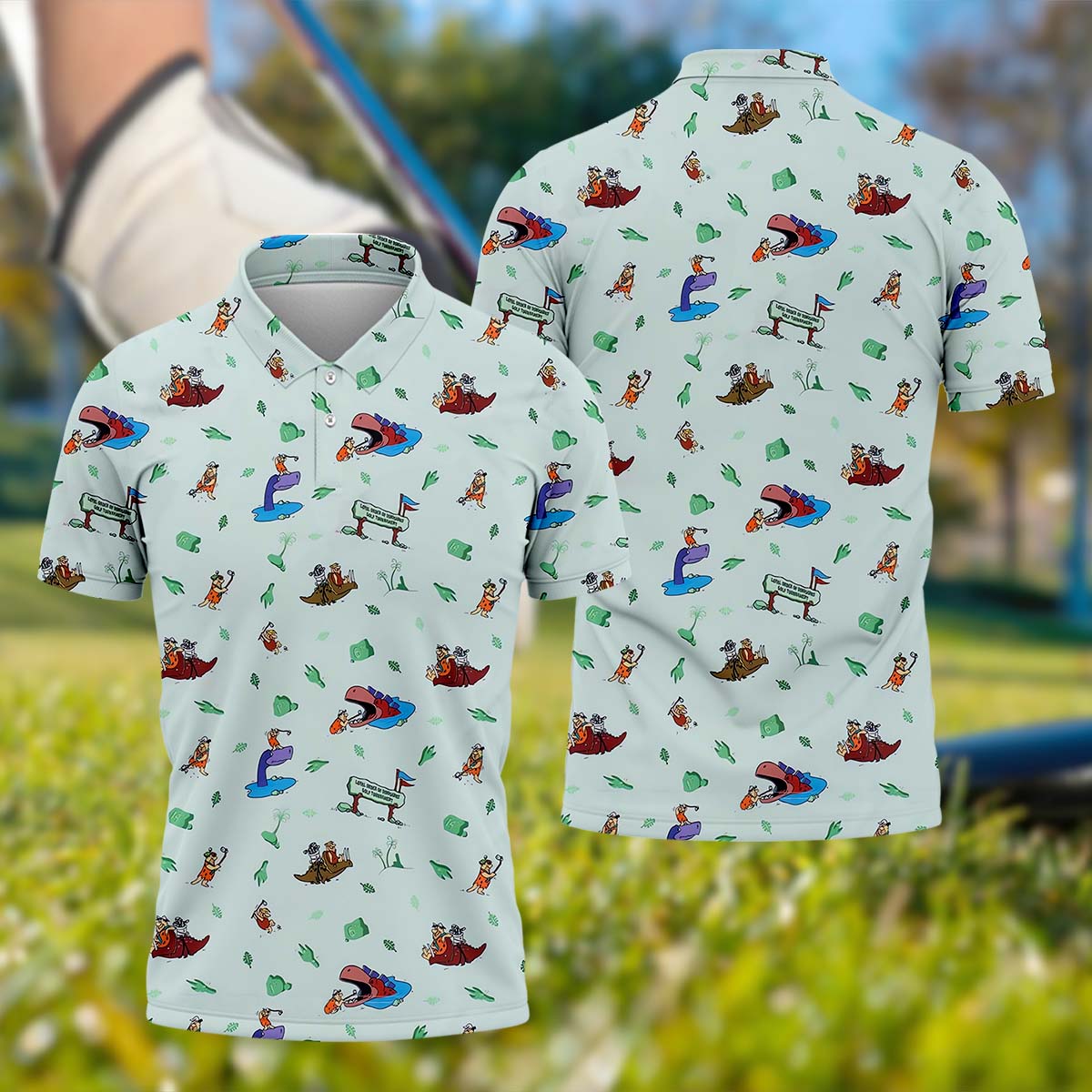 Playful Cartoon Golf Polo ShirtGolf Gifts For Men, Golf Gift Ideas