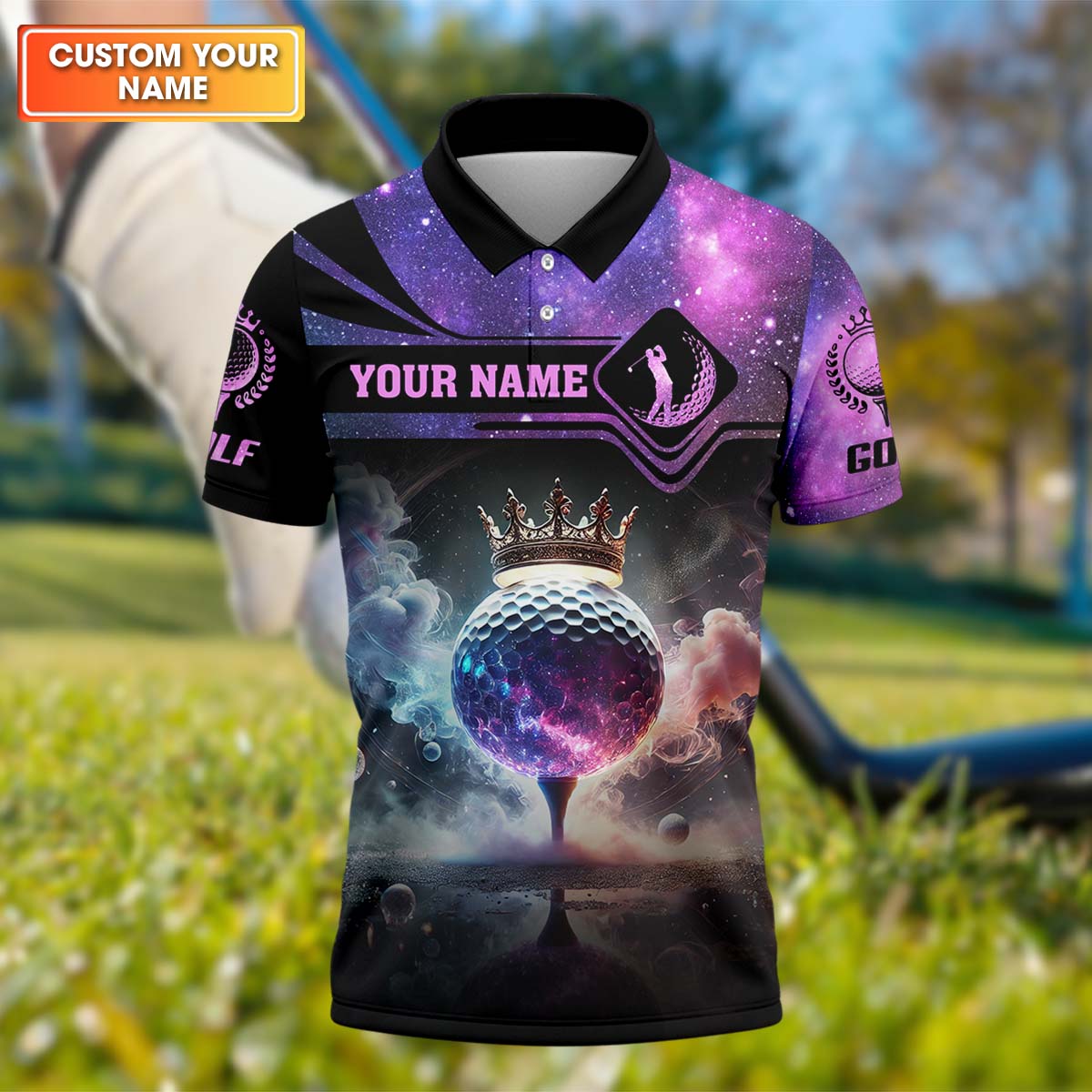 King Golf Custom Men's Golf Polo ShirtGolfing Apparel, Mens Golf Gift