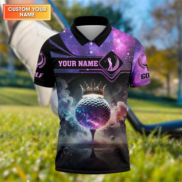 King Golf Custom Men's Golf Polo ShirtGolfing Apparel, Mens Golf Gift