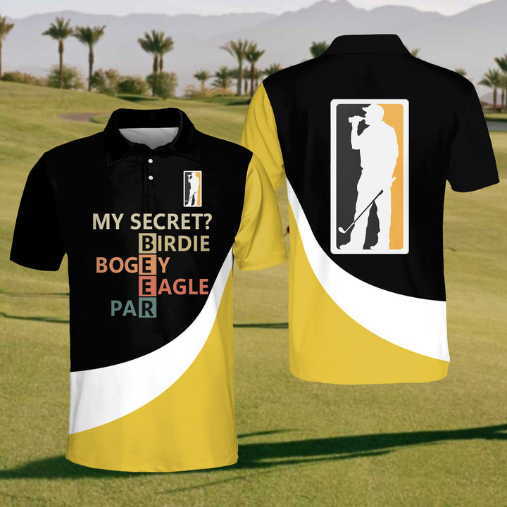 Birdie Bogey Mens Golf Polo ShirtMens Goft Shirt, Gift For Golf Lovers