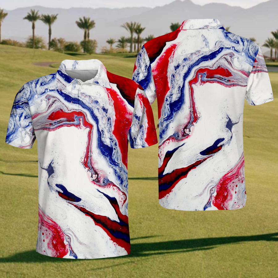 Dynamic Flow Mens Golf Polo Shirtens Goft Shirt, Gift For Golf Lovers