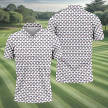 White New York Assman Pattern Polo Shirt, Mens Golf Shirts, Hawaiian Golf Shirt, Golf Polo Shirts For Men