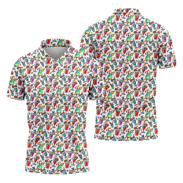 Refreshing Summer Cocktails Cinco De Mayo Celebration Fiesta Themed Golf Shirts For Men