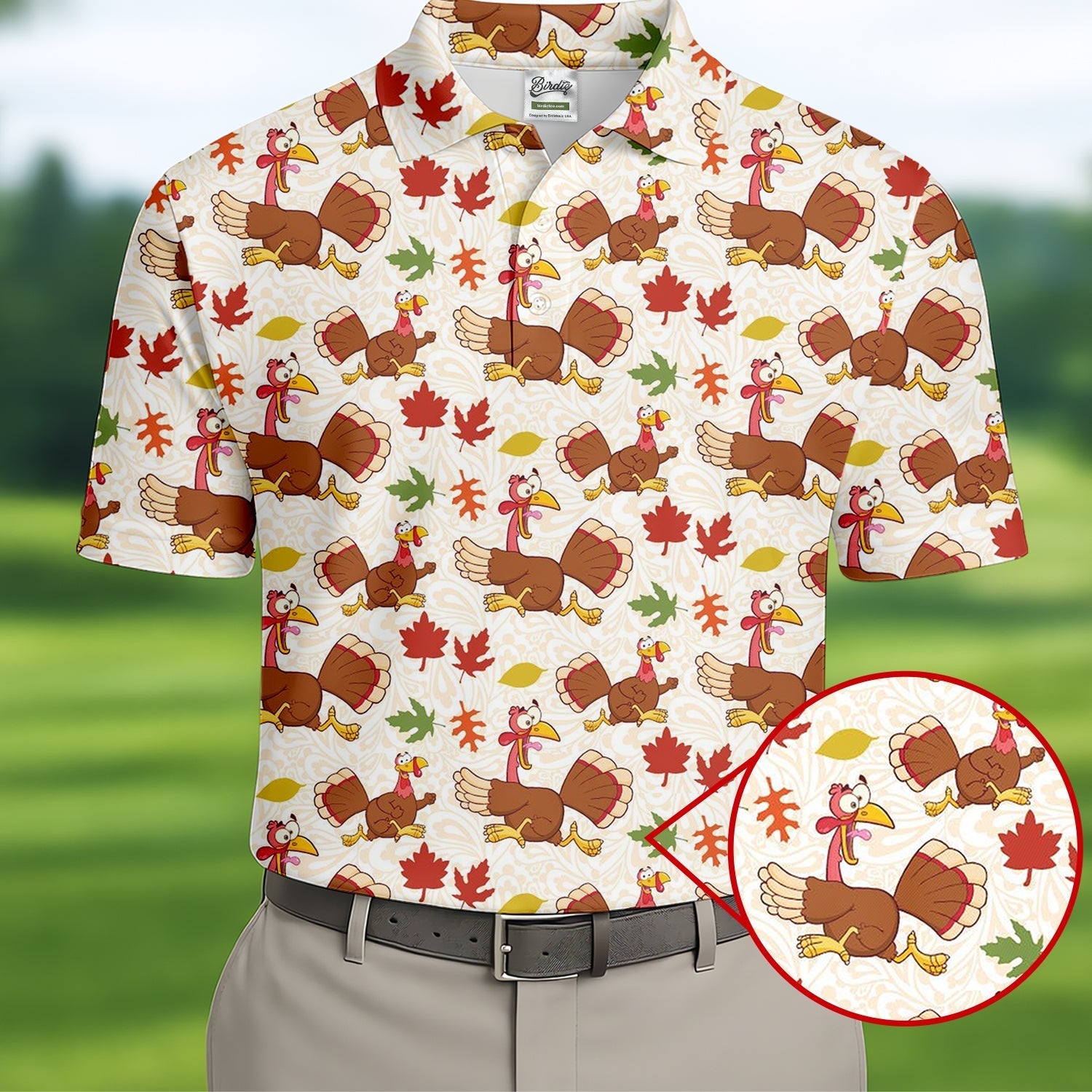 Funny Turkey Thanksgiving Golf Tops For Men, Fun Golf Shirts For Men, Cool Golf Gift, Golf Shirts For Men