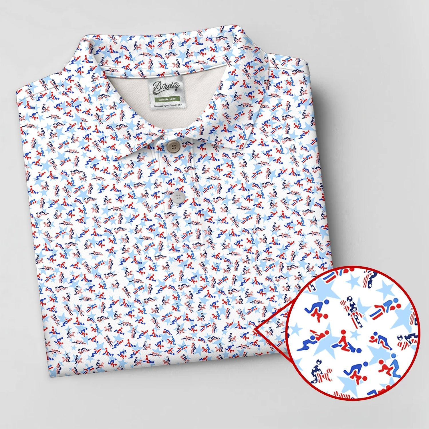Funny Stick Figure Naughty Couple Red White Blue Polo ShirtFor Men, 250th Anniversary Golf Shirts For Men