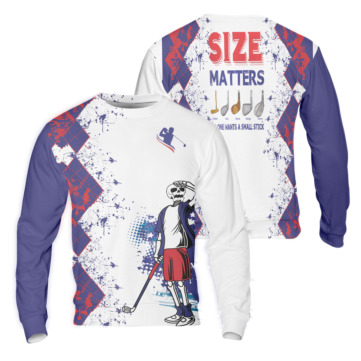 Size Matters No One Wants A Small Stick Mens Golf Polo ShirtMens Golf Gift, Funny Golf Shirt