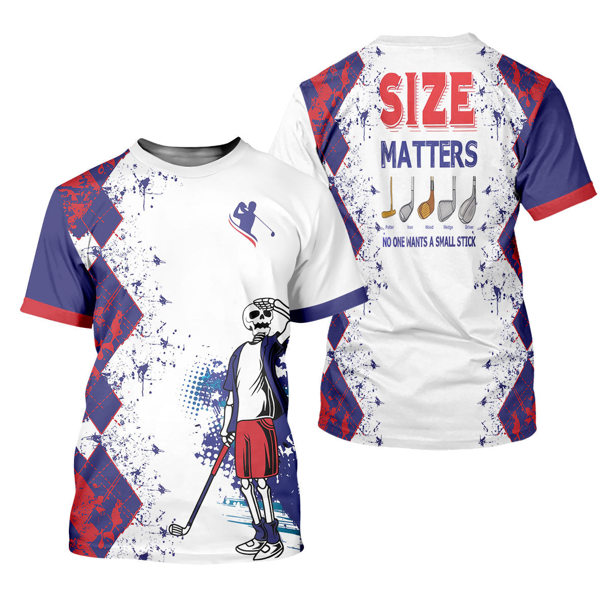 Size Matters No One Wants A Small Stick Mens Golf Polo ShirtMens Golf Gift, Funny Golf Shirt