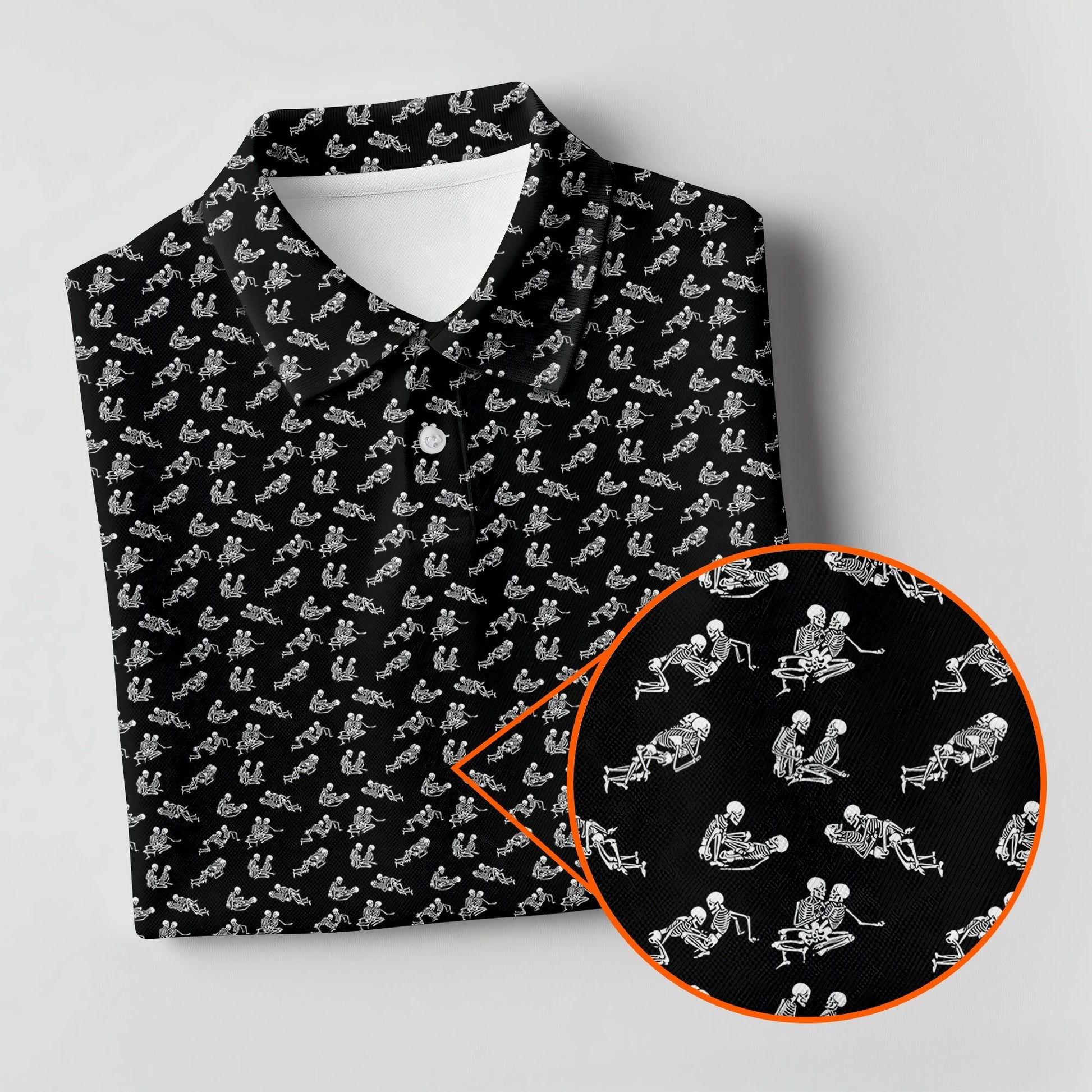 Funny Skeleton Golf Polo ShirtFunny Position Golf Shirt, Dad Golf Shirt, Christmas Golf Gift