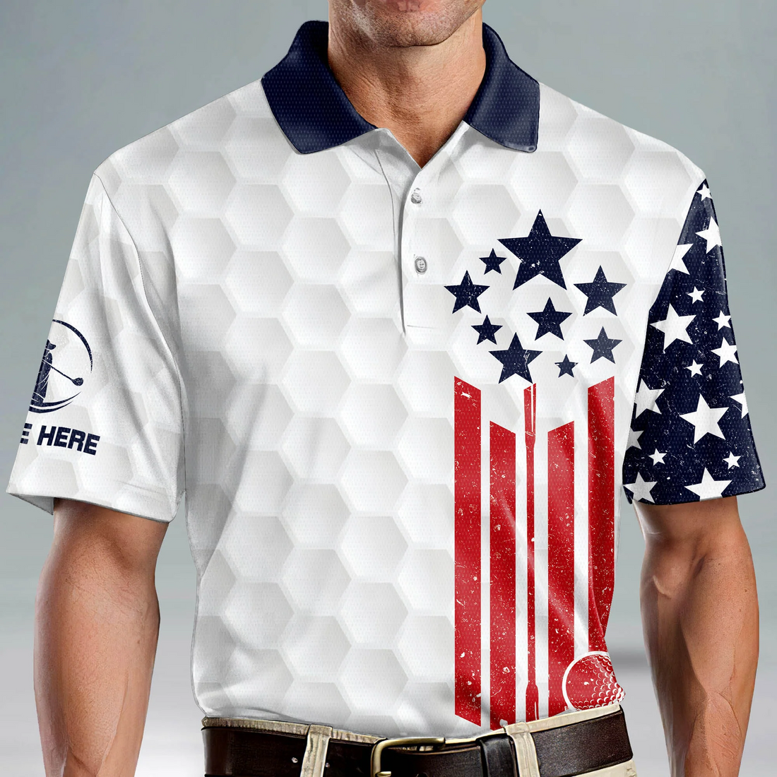 Custom Name The Legend Has Retired American Flag Golf Polo Shirtlf Gift For Men, Golfing Apparel