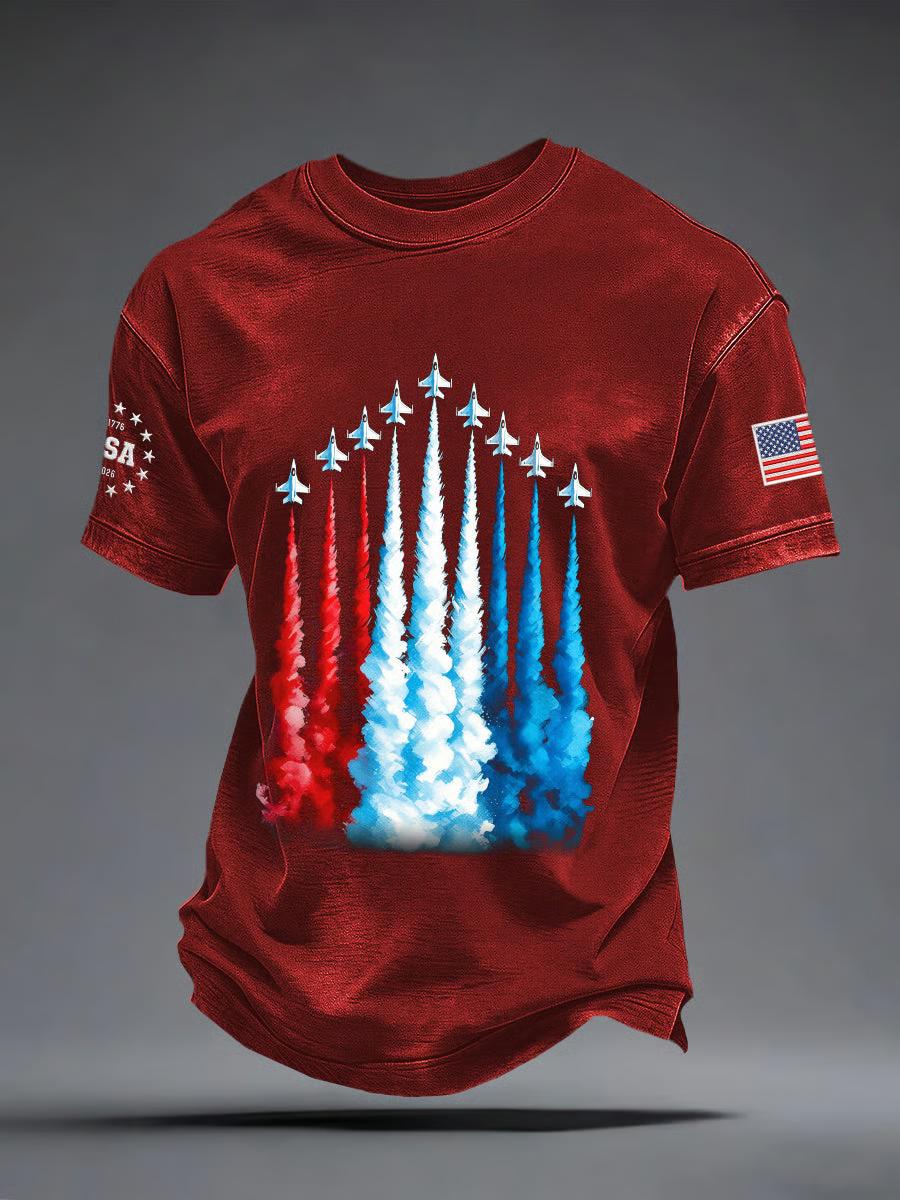 Red White Blue Sky Tribute Patriotic Golf Shirt, 4th Of July Golf Shirt, Golf Shirts For Men, 250th Anniversary Golf T-Shirt