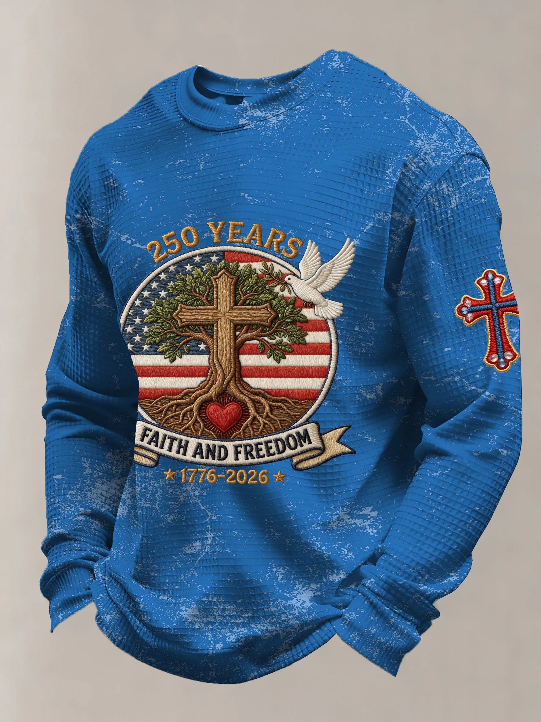 250 Years Faith And Freedom Blue Golf Shirt, Patriotic Golf Shirt, 4th Of July Golf Shirts For Men