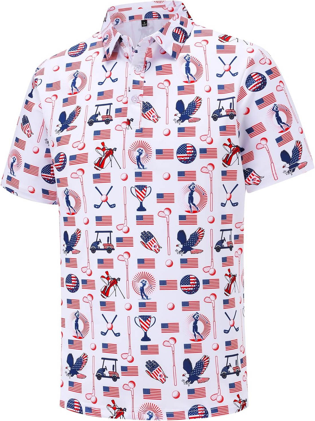 Seamless Symbols Of Architecture Of The USA Golf Polo Shirtlf Gift For Men, Golf Shirts For Men