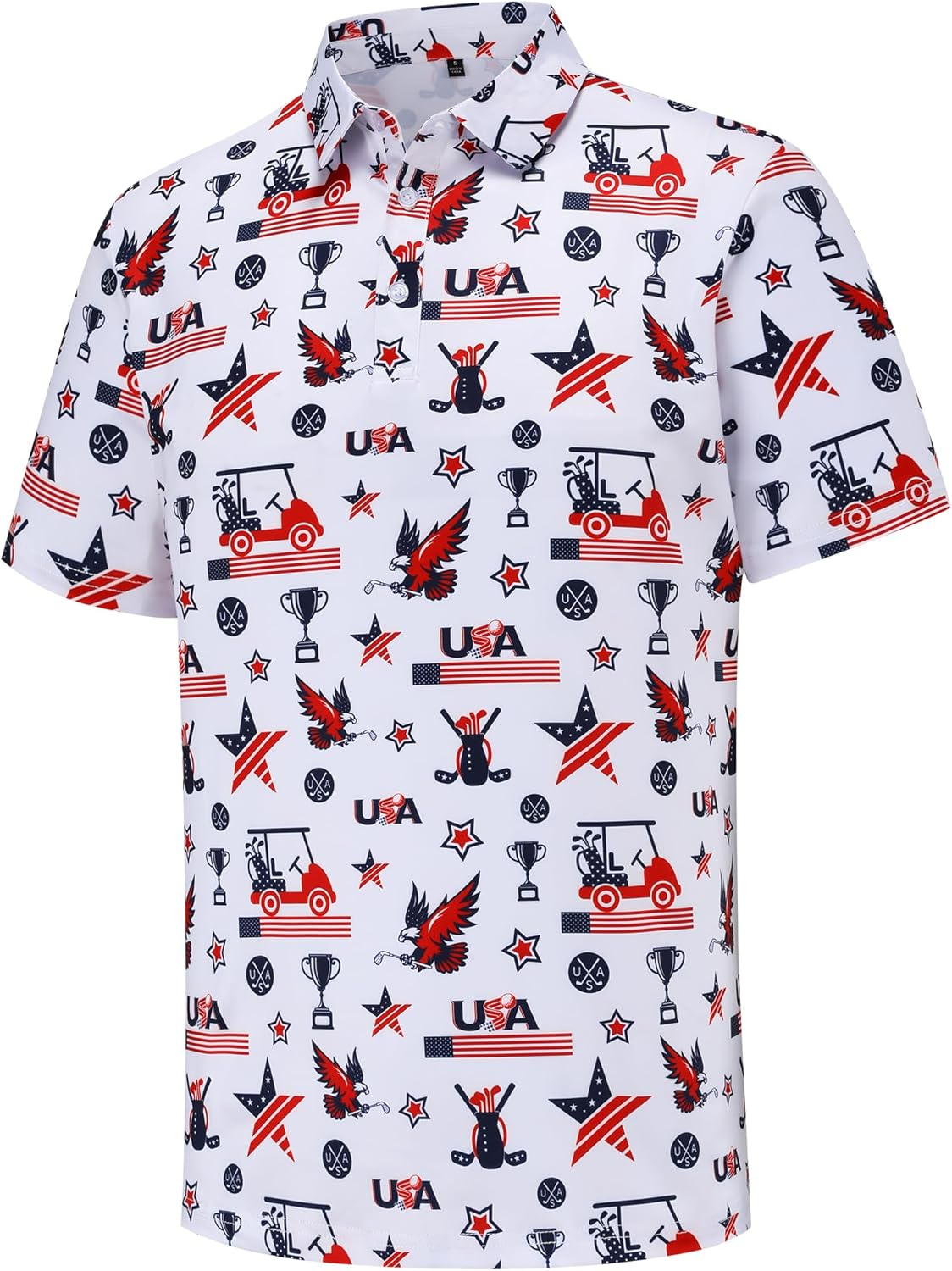 Patriotic USA Themed Pattern American Pride Golf Polo Shirtlf Gift For Men, Golf Shirts For Men