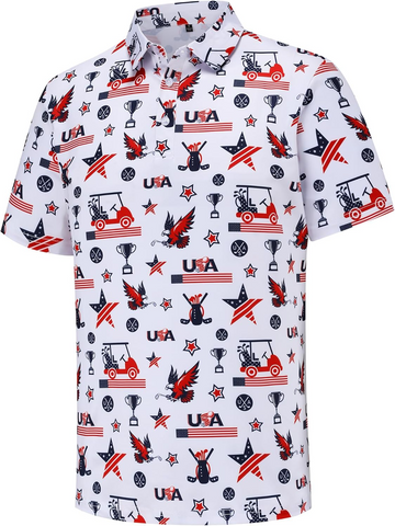 Patriotic USA Themed Pattern American Pride Golf Polo Shirtlf Gift For Men, Golf Shirts For Men