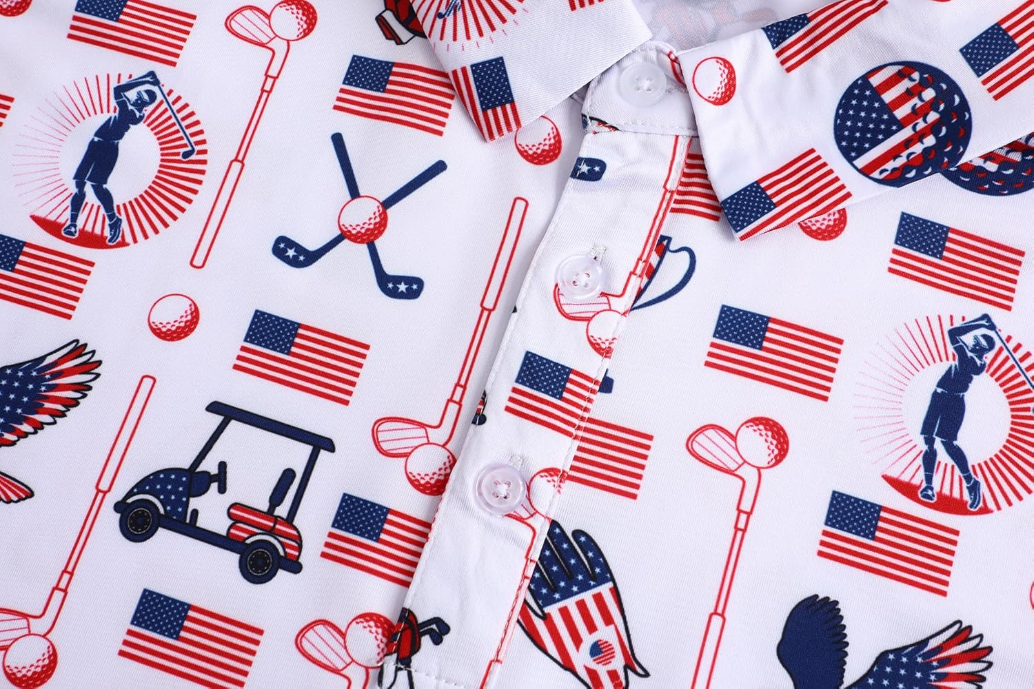 Seamless Symbols Of Architecture Of The USA Golf Polo Shirtlf Gift For Men, Golf Shirts For Men