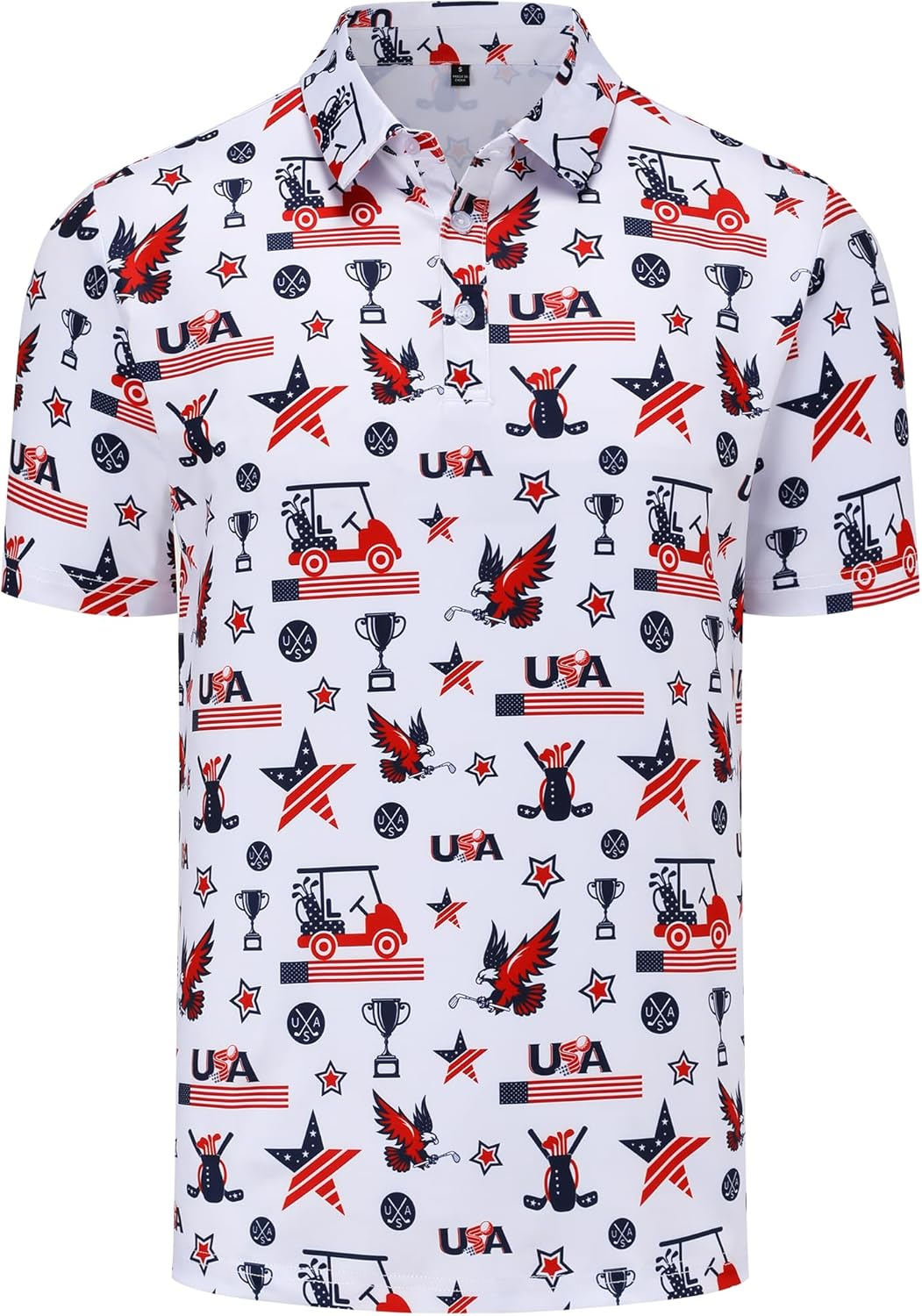 Patriotic USA Themed Pattern American Pride Golf Polo Shirtlf Gift For Men, Golf Shirts For Men