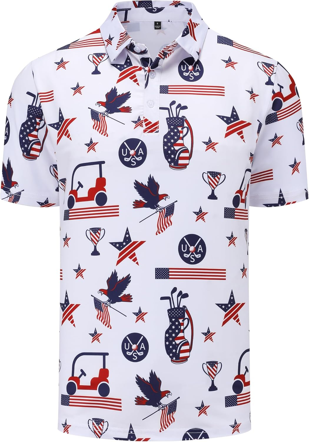 In Golf We Trust 2026 US Patriotic Pride Golf Polo Shirtlf Gift For Men, Golf Shirts For Men