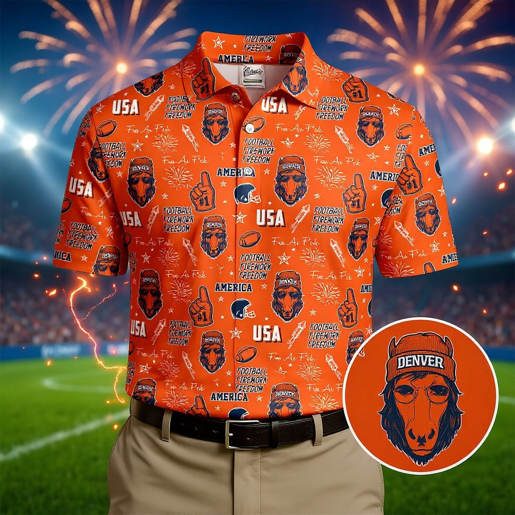 White Horse's Head Orange And Navy Sport Polo, American Football League Gift Ideas For Football Fans
