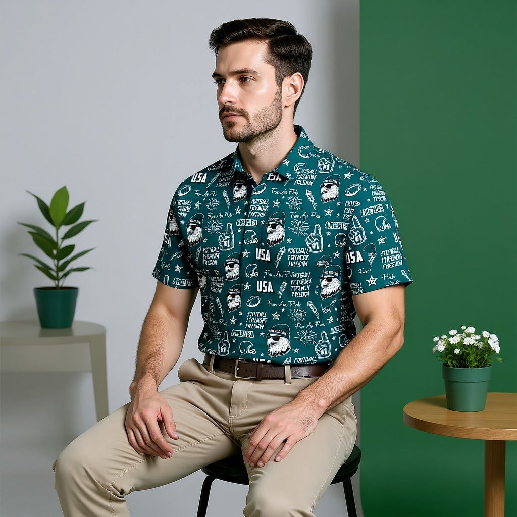 Swoop Eagle Midnight Green Sport Polo, American Football League Gift Ideas For Football Fans