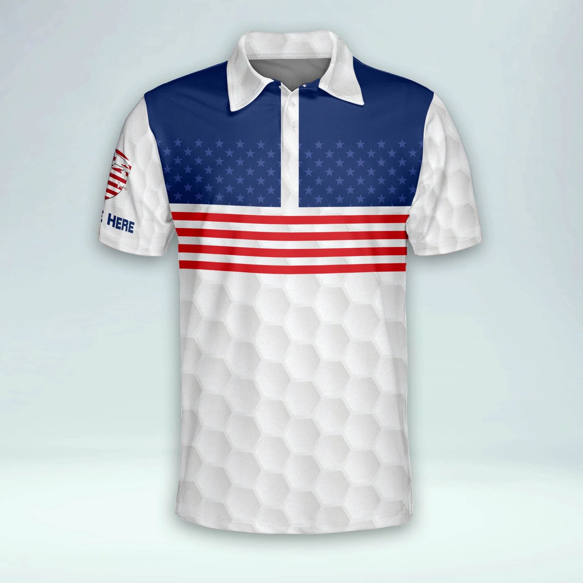 Just Tap It In American Flag Custom Name Golf Polo Shirtlf Gift For Men, Golfing Apparel
