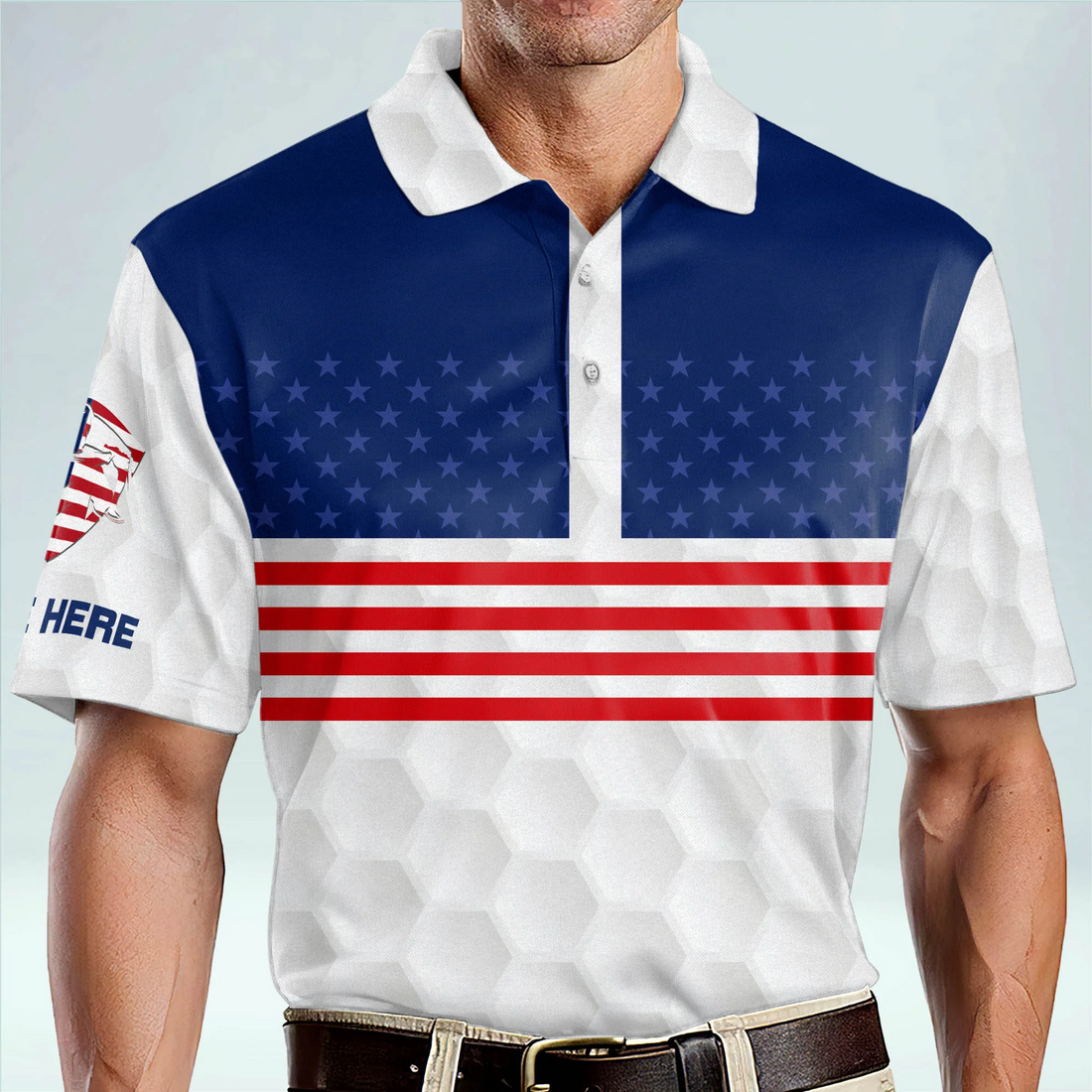 Just Tap It In American Flag Custom Name Golf Polo Shirtlf Gift For Men, Golfing Apparel