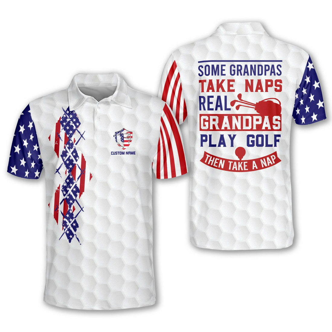 Some Grandpas Take Naps Real Grandpas Play Golf Then Take A Nap Custom Golf Polo Shirtlfing Apparel