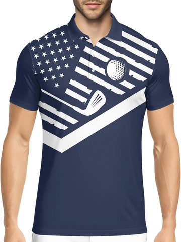 Swing Swear Look For Ball Repeat Patriotic American Flag Golf Polo Shirtlf Gift For Men, Golf Shirts For Men