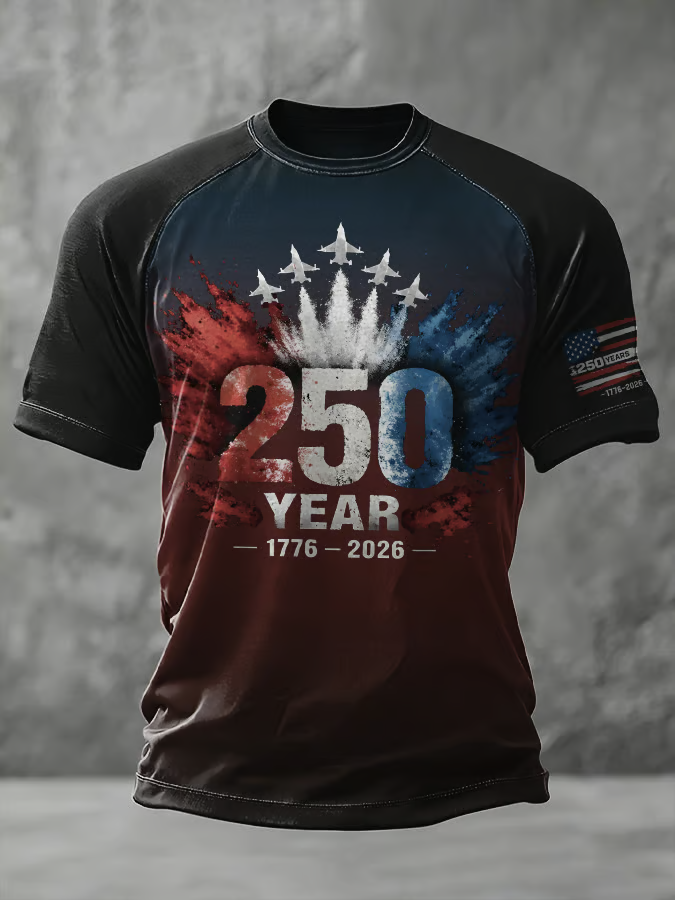250 Years 1776-2026 Red White Blue Fight Jets Patriotic Golf Shirt, 4th Of July Golf Shirts For Men