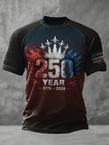 250 Years 1776-2026 Red White Blue Fight Jets Patriotic Golf Shirt, 4th Of July Golf Shirts For Men