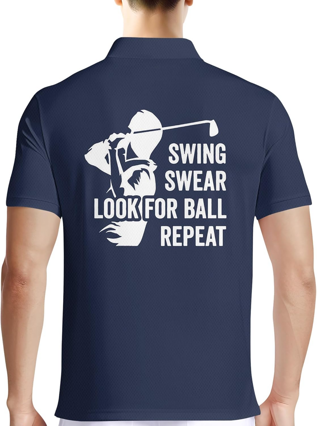 Swing Swear Look For Ball Repeat Patriotic American Flag Golf Polo Shirtlf Gift For Men, Golf Shirts For Men