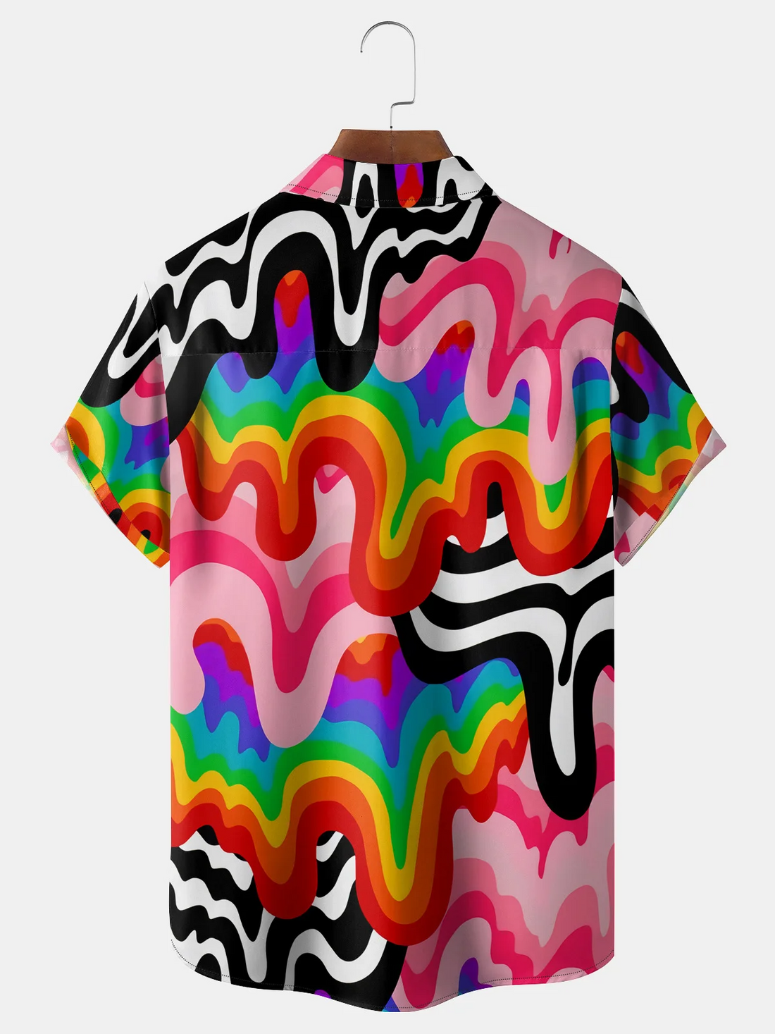 LGBT Pride Rainbow Colorful Hawaiian Golf Shirt, Unique Golf Shirt, Tropical Vibe Funny Golf Shirt