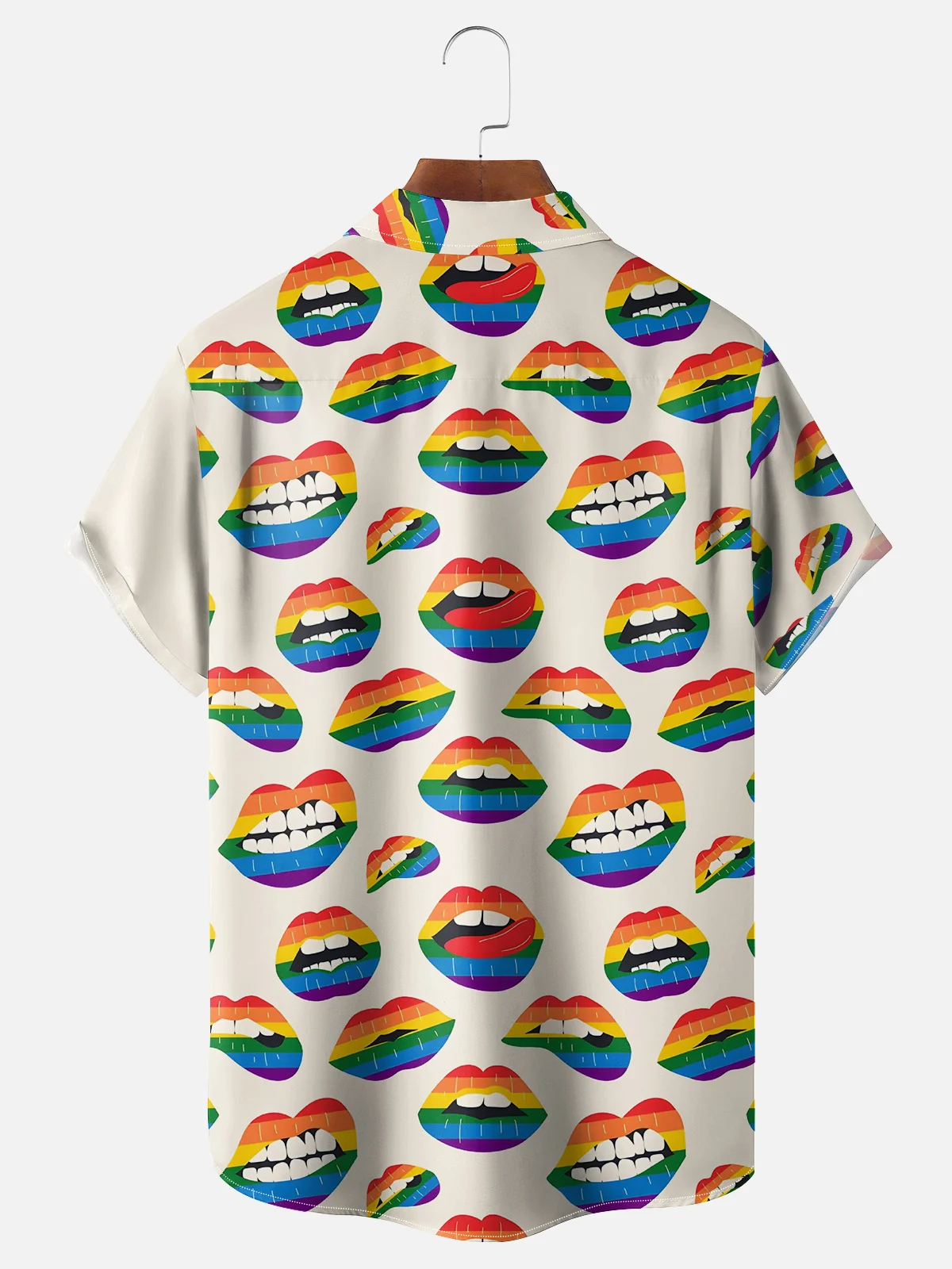 LGBT Pride Month Rainbow Lips Hawaiian Golf Shirt, Unique Golf Shirt, Tropical Vibe Funny Golf Shirt
