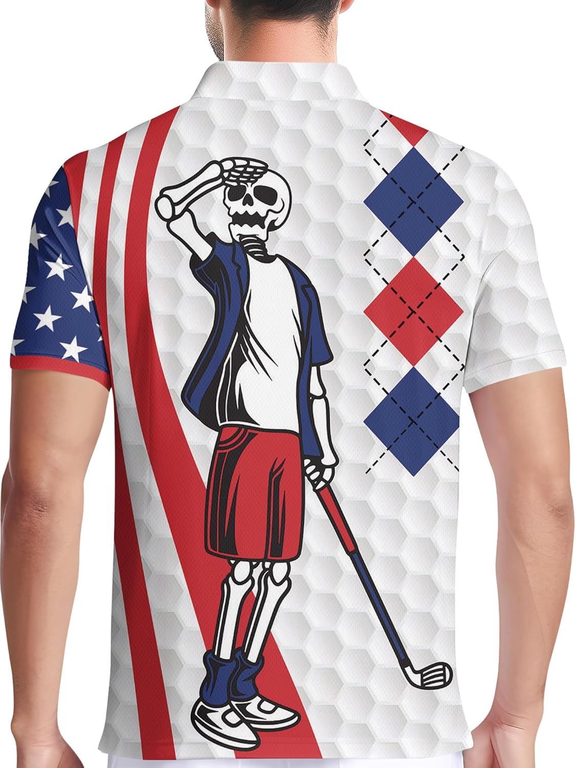 Funny Swing Polo Shirtmerican Flag Shirt Patriotic Golf Polo Shirtlf Gift For Men, Golf Shirts For Men