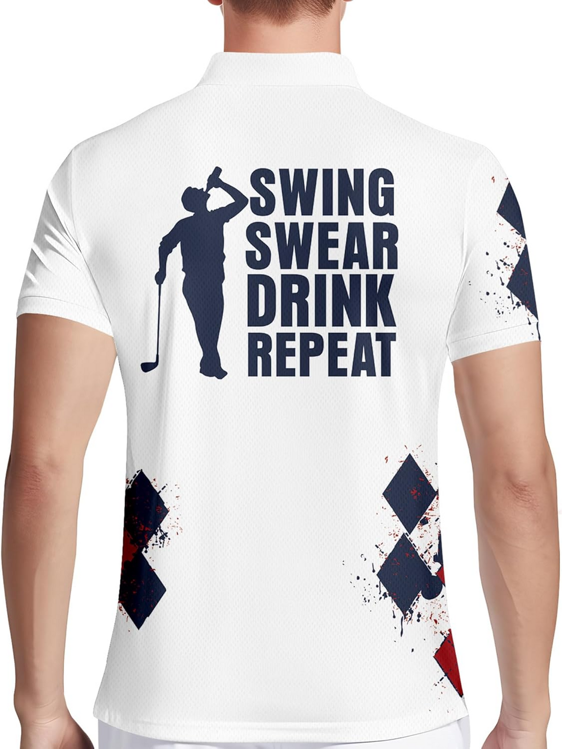 Swing Swear Drink Repeat Funny Golf Polo Shirtlf Gift For Men, Golf Shirts For Men