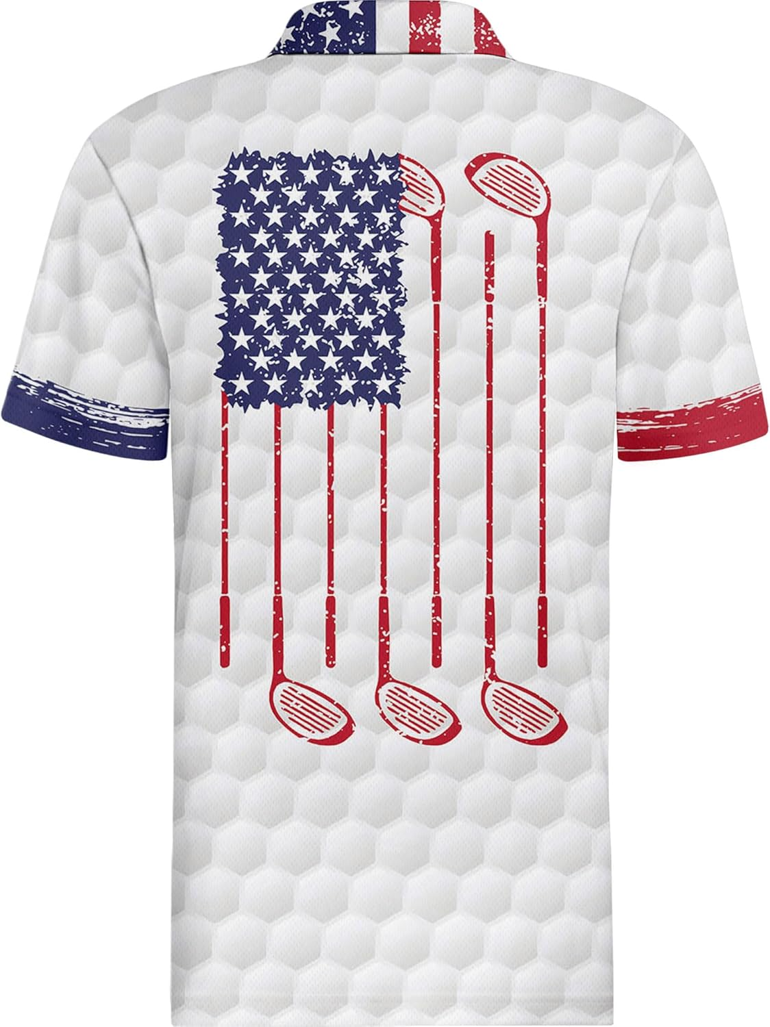 American Flag 50 Stars Patriotic Funny Swing Golf Polo Shirtlf Gift For Men, Golf Shirts For Men