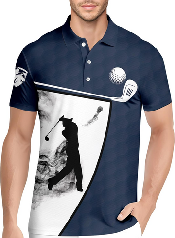 White Blue Swing Swear Drink Repeat Golf Polo Shirtlf Gift For Men, Golf Shirts For Men