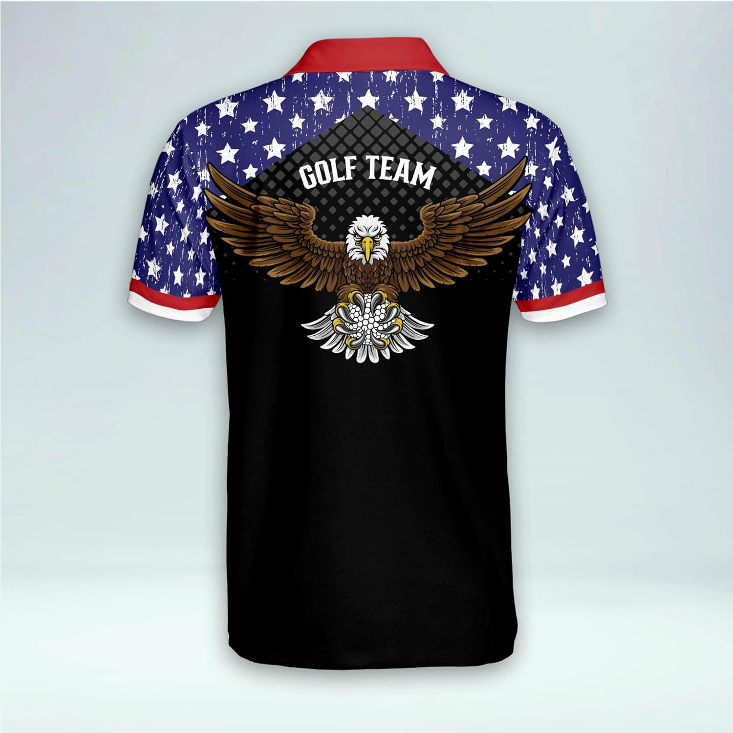 Swing Swear Look For Ball Repeat American Flag Custom Name Golf Polo Shirtol Golf Gift, Golfing Apparel