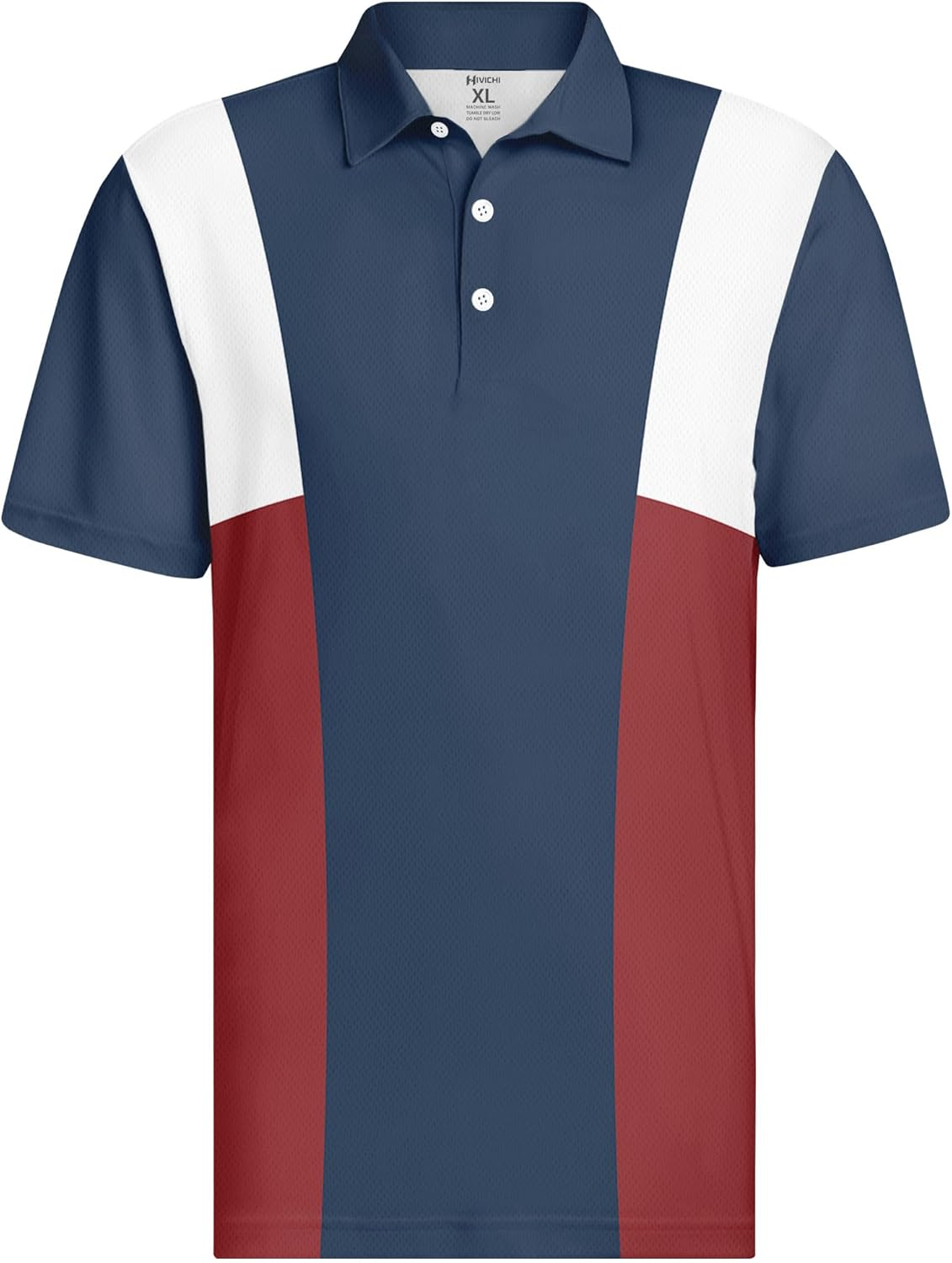 Red White Blue Color Block Funny Swing Golf Polo Shirtlf Gift For Men, Golf Shirts For Men