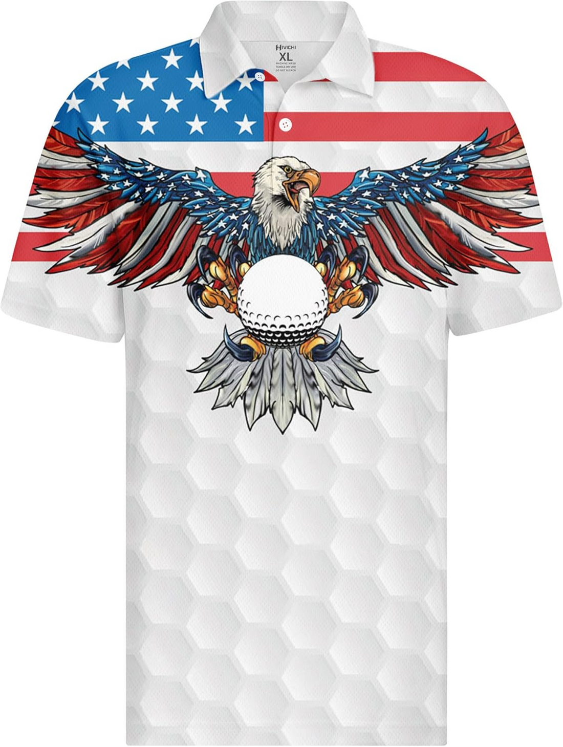 American Flag Eagle Shirt Patriotic Golf Polo Shirtlf Gift For Men, Golf Shirts For Men
