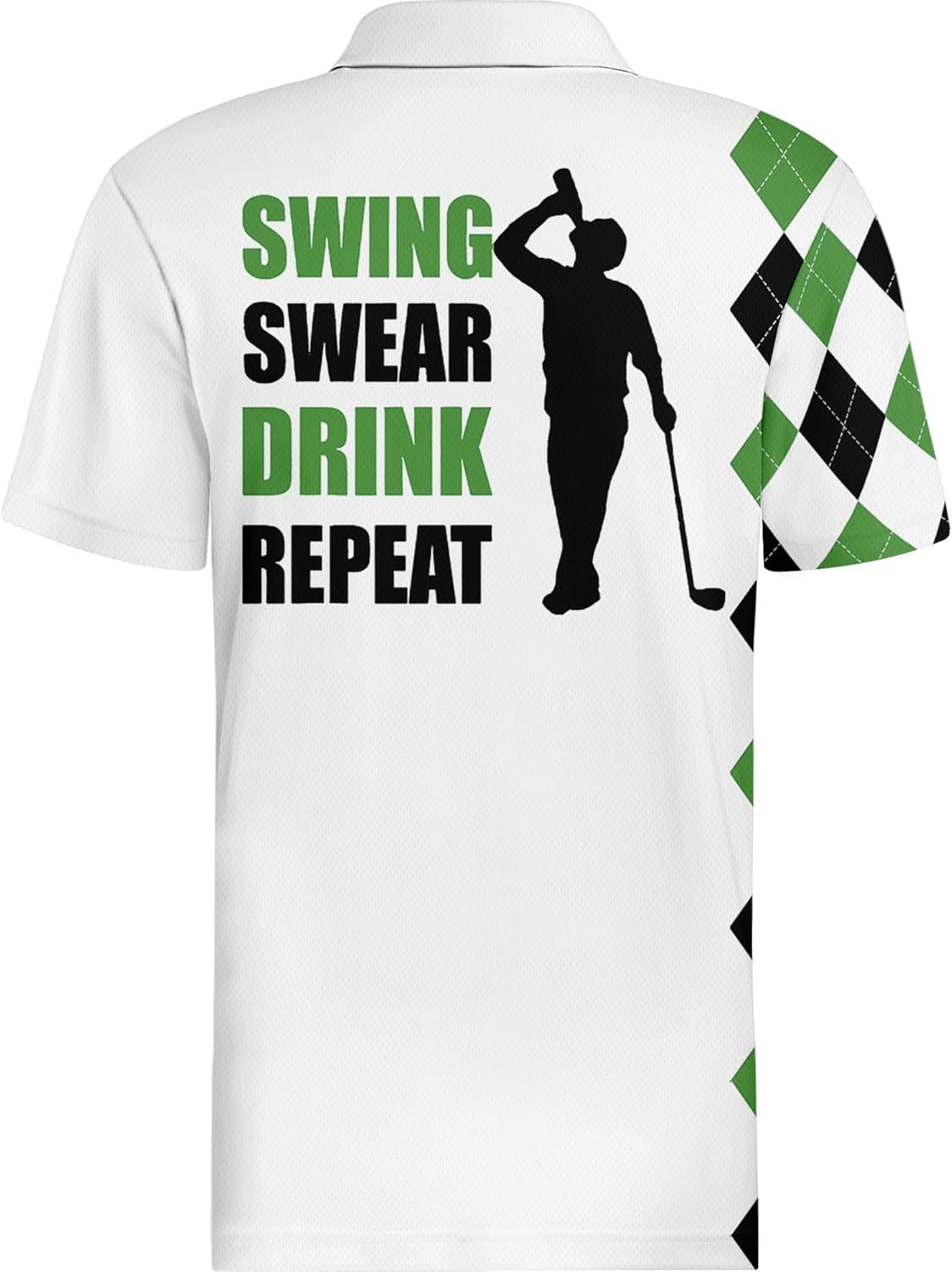 Funny Swing Green Polo Shirtmerican Flag Shirt Patriotic Golf Polo Shirtlf Gift For Men, Golf Shirts For Men