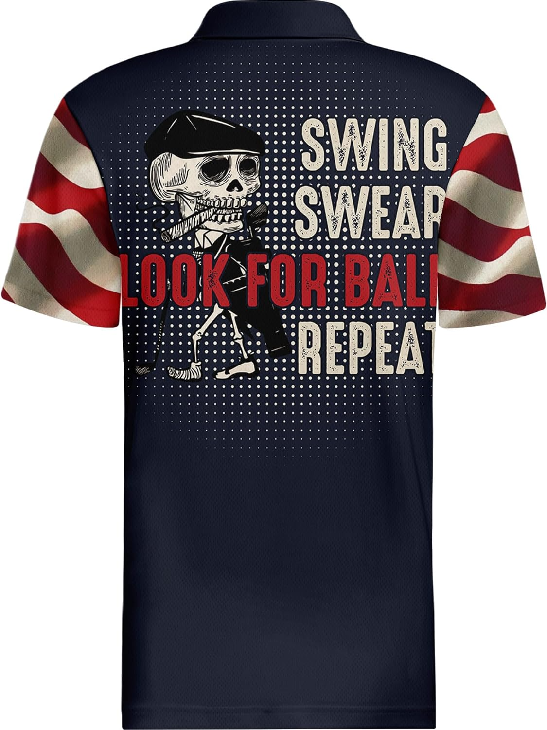 USA Flag 4th of July Men Funny Swing Golf Polo Shirtlf Gift For Men, Golf Shirts For Men