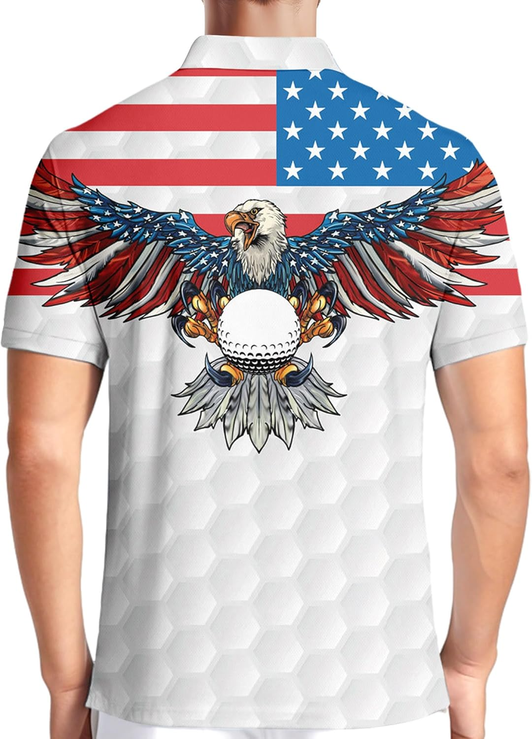 American Flag Eagle Shirt Patriotic Golf Polo Shirtlf Gift For Men, Golf Shirts For Men