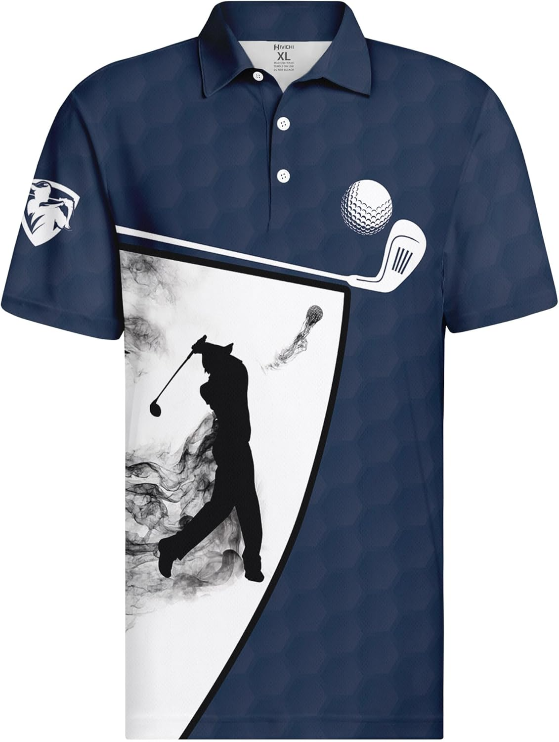 White Blue Swing Swear Drink Repeat Golf Polo Shirtlf Gift For Men, Golf Shirts For Men