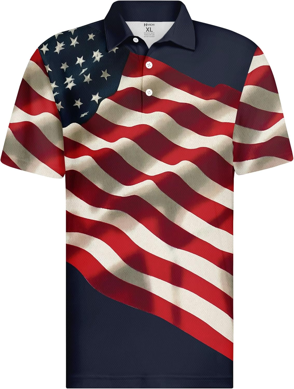USA Flag 4th of July Men Funny Swing Golf Polo Shirtlf Gift For Men, Golf Shirts For Men