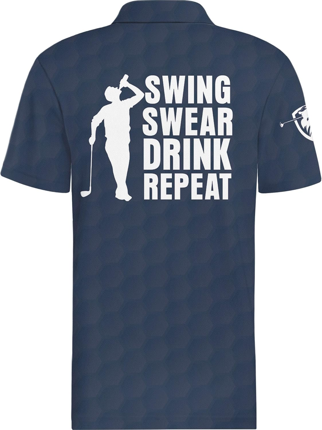 White Blue Swing Swear Drink Repeat Golf Polo Shirtlf Gift For Men, Golf Shirts For Men