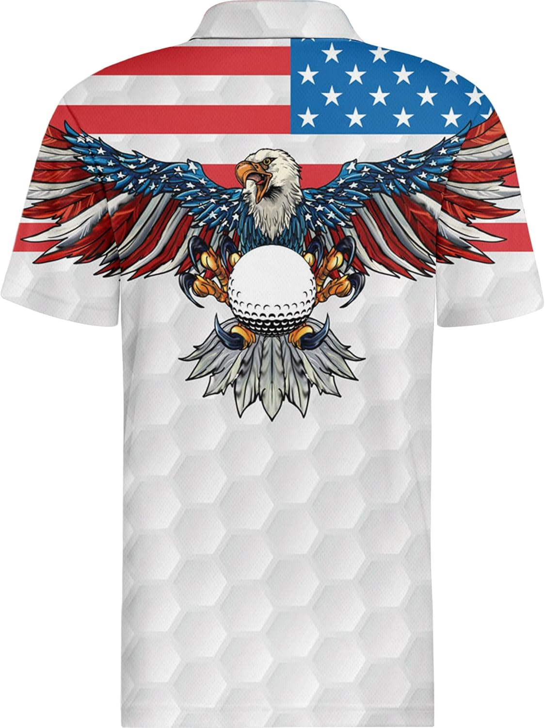 American Flag Eagle Shirt Patriotic Golf Polo Shirtlf Gift For Men, Golf Shirts For Men
