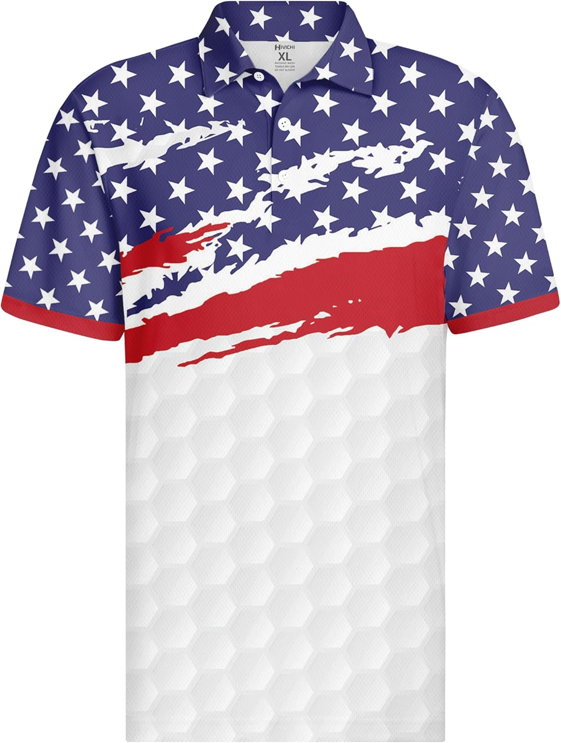 Red, White and Blue American Flag Patriotic Golf Polo Shirtlf Gift For Men, Golf Shirts For Men