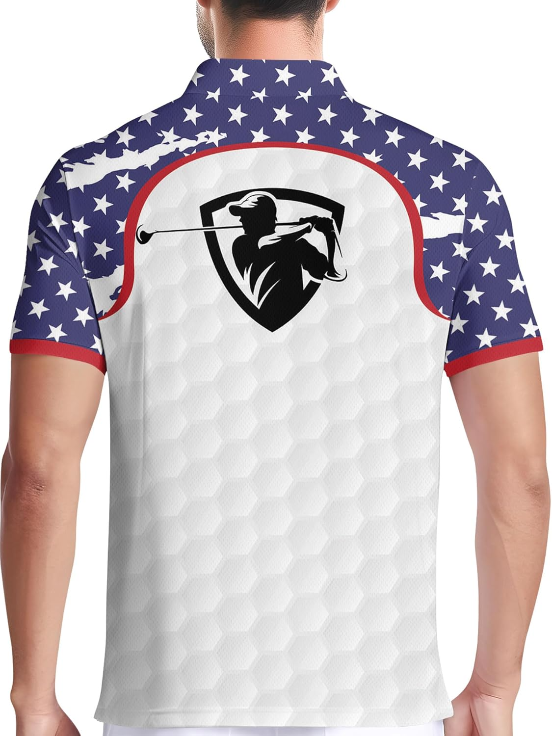 Red, White and Blue American Flag Patriotic Golf Polo Shirtlf Gift For Men, Golf Shirts For Men