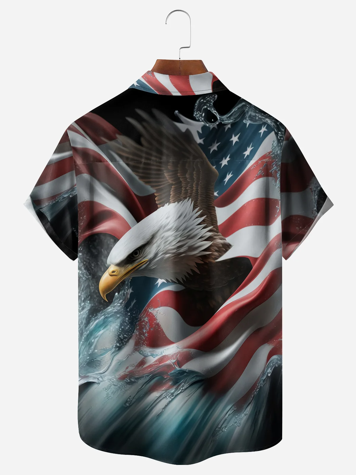 American Eagle USA Patriotic Hawaiian Golf Shirt, 250th Anniversary Tropical Vibe Men's Golf Shirt